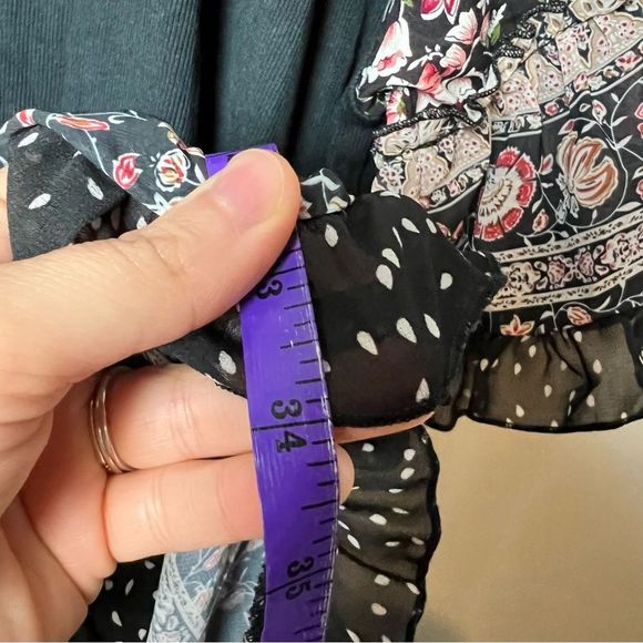 Chic Soul boho mixed media flowy sleeves long lined tunic top plus size 3X - Picture 5 of 11